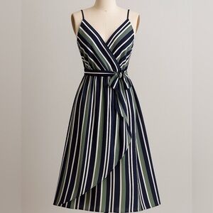LOFT Striped Midi Dress